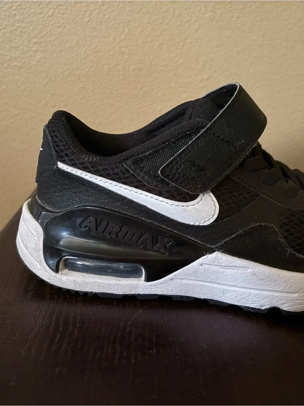 Nike Kids Black and White Hook-and-Loop Sneakers